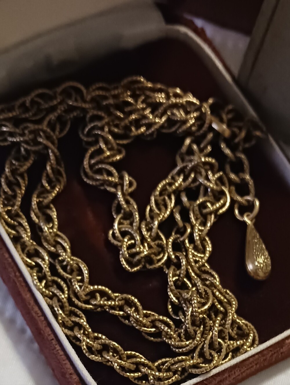 Coro Vintage Chain Necklace Goldtone Signed On Hook